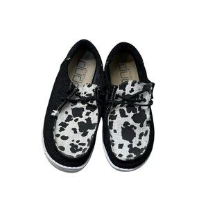 Hey Dude Wendy Boho Cow Wild Size 6 Shoes Cloud Slip On Sneakers
